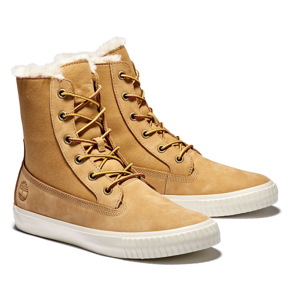 Timberland Μποτες Χιονιού Γυναικεια Καφε - Skyla Bay Fleece Fold-Down - Greece 7123596-AQ